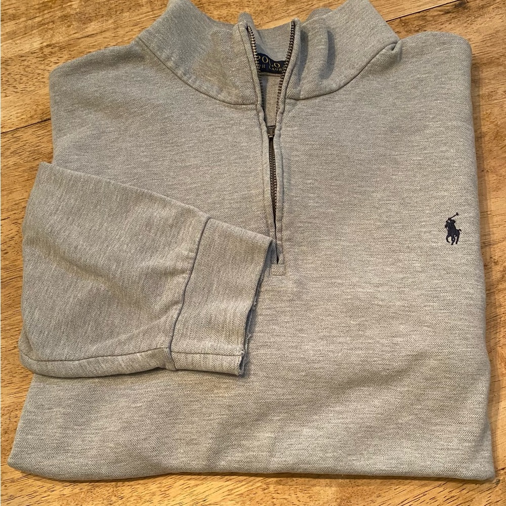 Polo by Ralph Lauren Men’s 4XB Gray Cotton Blend Quarter Zip‎ Pullover